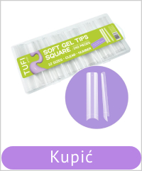 Tipsy żelowe TUFI profi Half Cover Soft Gel Tips Kwadrat Przezroczyste